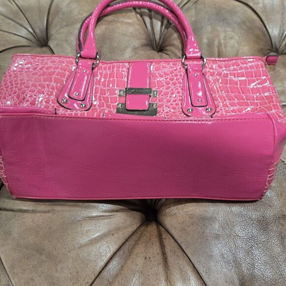 U.S. Polo Assn. Pink Croc Embossed Mischief Tote Bag Y2K Top Handle Satchel - Picture 3 of 7